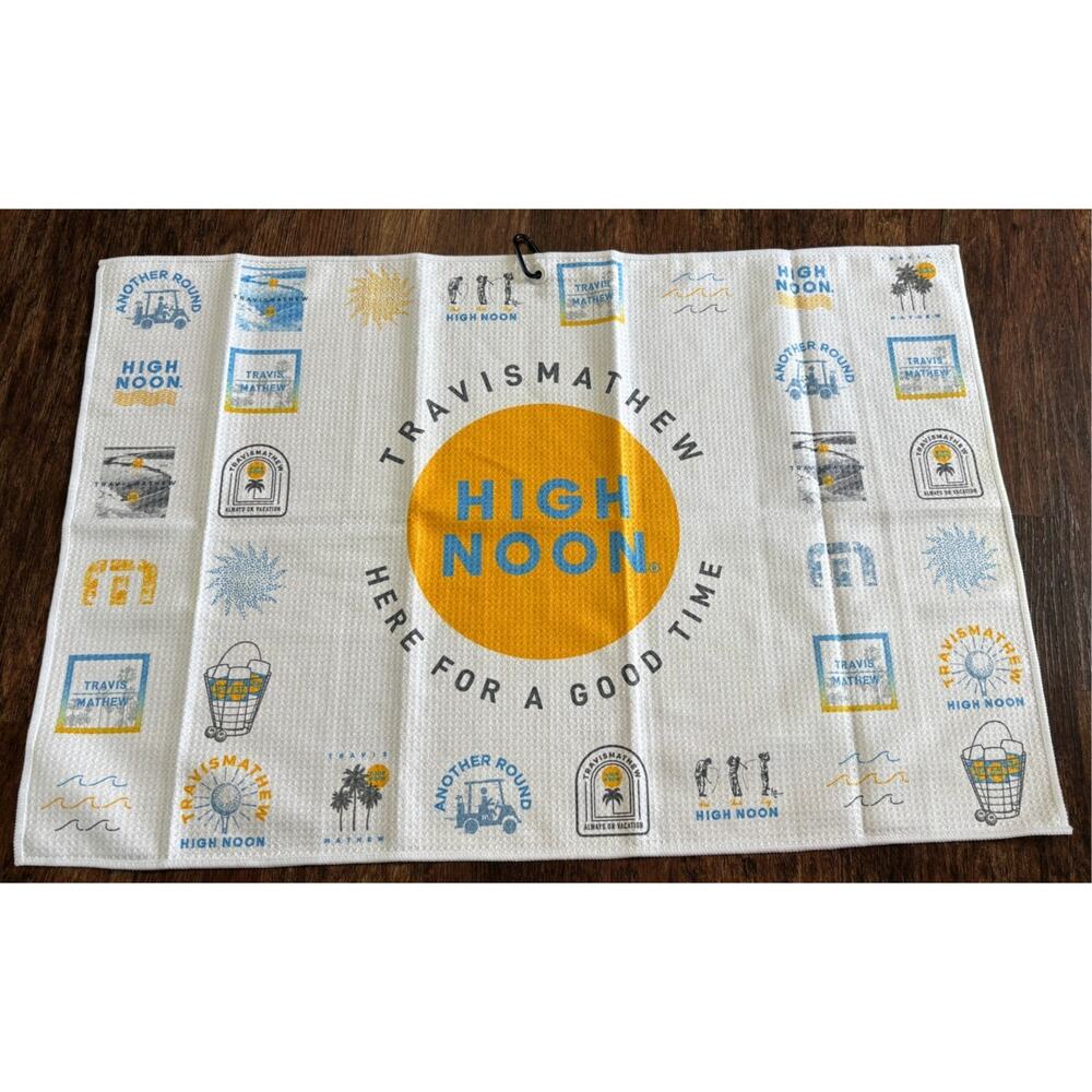 NWT Travis Mathew High Noon Slice Shot Microfiber Golf Towel Accessory OS